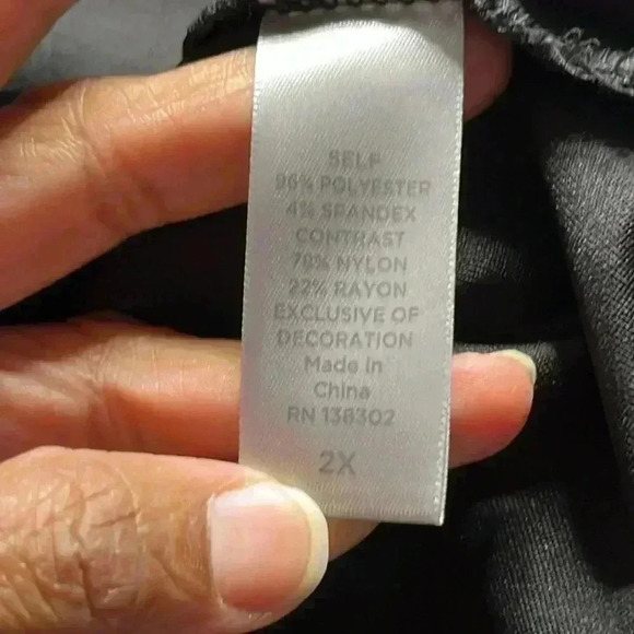 Avenue Lace Floral Black Multi Color Midi Dress NWT Size 2X. 18/20 - Picture 7 of 8